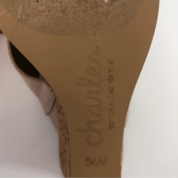 Charles David Cream Synthetic Wedges | High Heel Open Toe - Picture 7 of 7